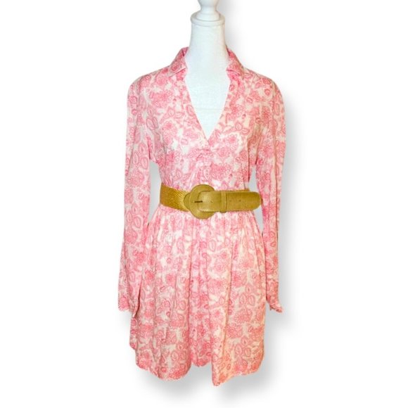 Victoria’s Secret Cottage Core Cotton Pink Floral Dress with Elastic Waist Sz 6 - Picture 2 of 10